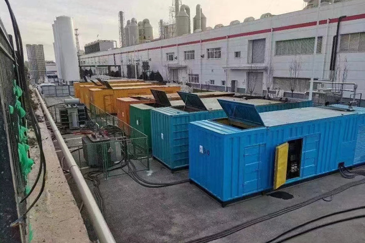 鼓楼发电机租赁施工现场
